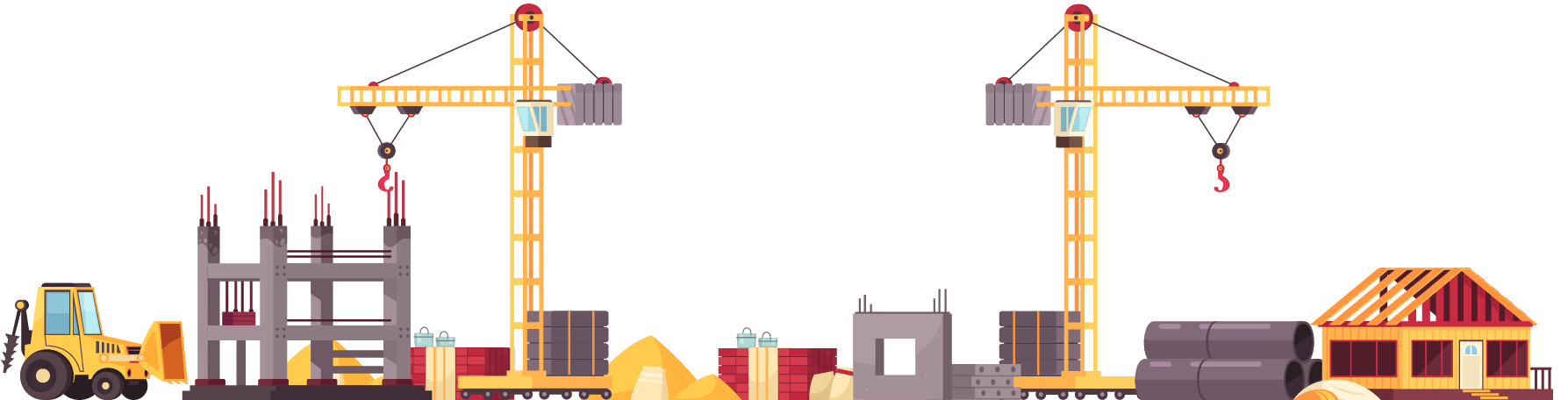 Ilustración de un área de construcción